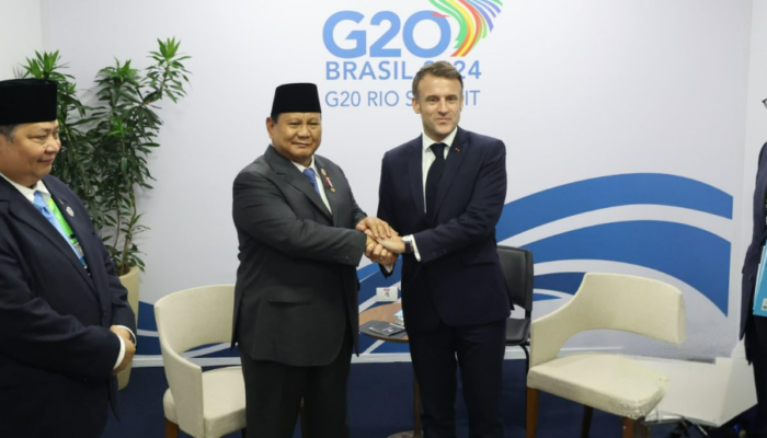 Presiden Prabowo Subianto Bahas Penguatan Hubungan Indonesia-Prancis dengan Emmanuel Macron di KTT G20 Brasil