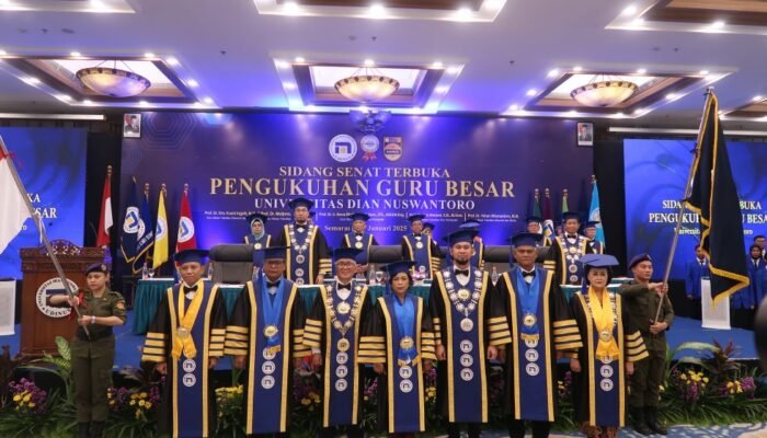 Universitas Dian Nuswantoro Kukuhkan 5 Guru Besar Baru, Perkuat Mutu Pendidikan dan Inovasi