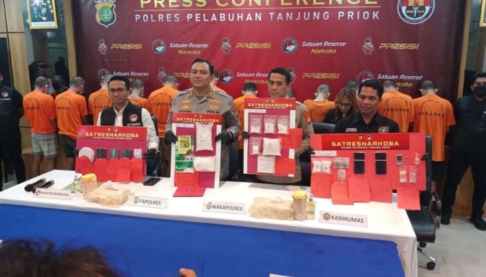 Polres Pelabuhan Tanjung Priok Ungkap 10 Kasus Narkoba, 12 Pengedar Dibekuk dan Ribuan Nyawa Diselamatkan