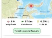Gorontalo Diguncang Gempa Magnitudo 6,0, Tidak Berpotensi Tsunami