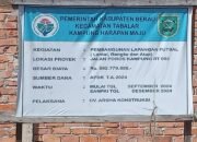 Proyek Lapangan Futsal di Kampung Harapan Maju Mangkrak,Kini Jadi Sorotan Warga