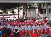 Peserta Gerak Jalan 8 KM, SDN 1 Maelang Wakili Kabupaten Bolaang Mongondow Induk di Kantor Gubernur Sulut