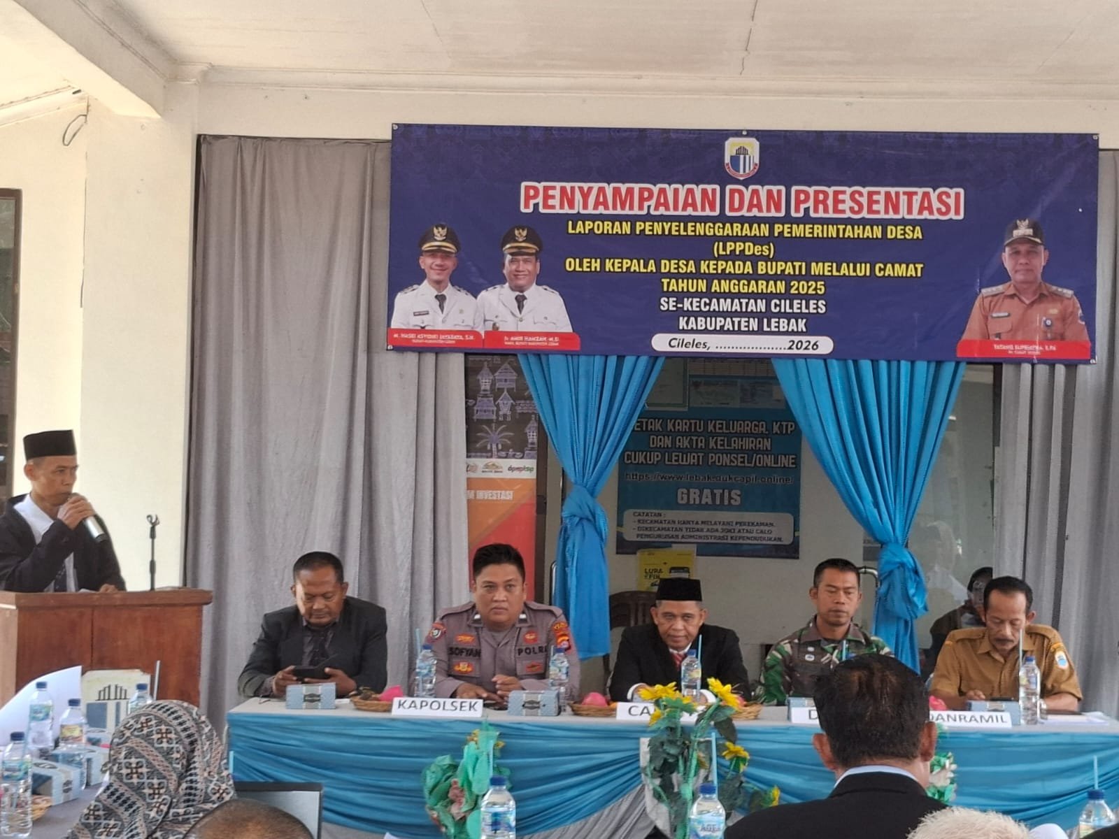 KANIT BINMAS POLSEK CILELES POLRES LEBAK MEWAKILI KAPOLSEK CILELES HADIRI KEGIATAN PENYAMPAIAN LPPDES SE-KECAMATAN CILELES