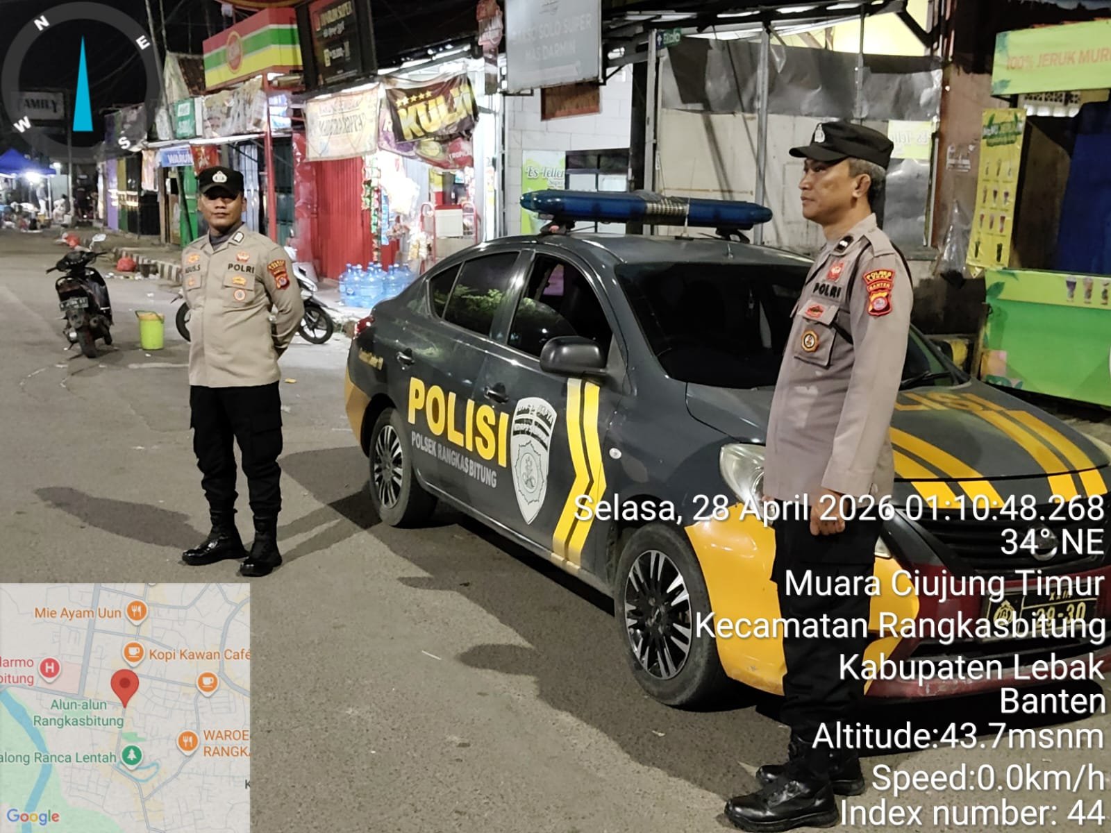 KSPKT III Polsek Rangkasbitung Polres Lebak Patroli Bluelight di Seputaran Jalan RT.Hardiwinangun Antisipasi Balapan Liar