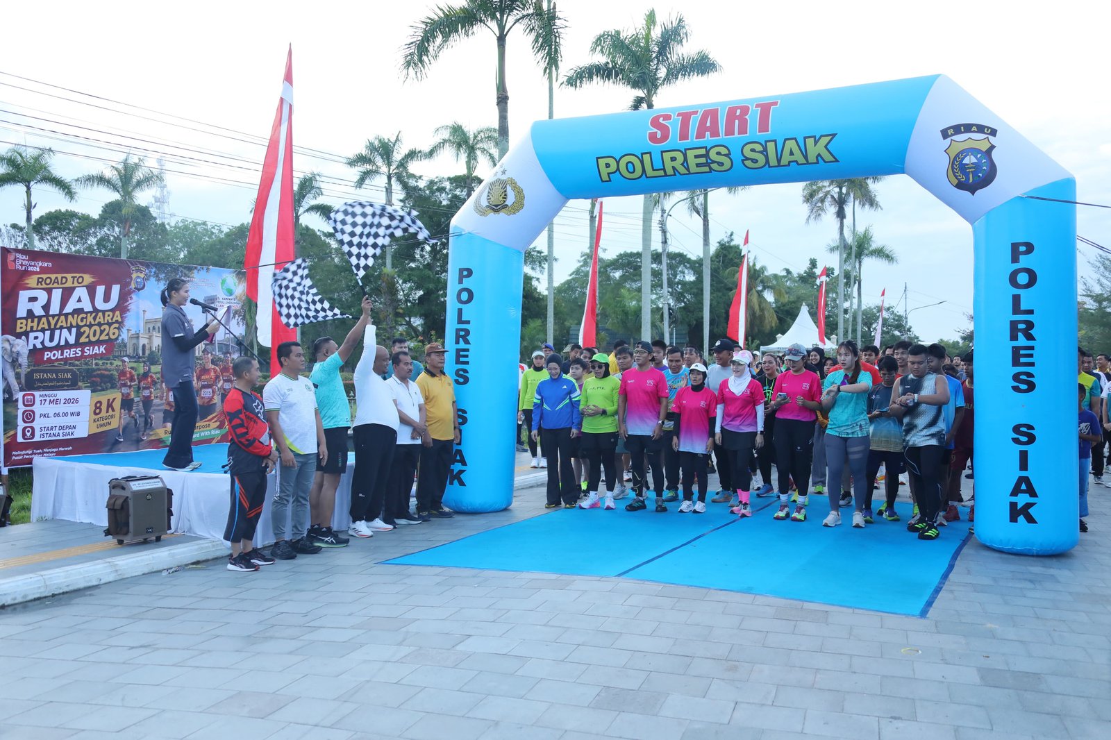 Wakil Bupati Siak dan Kapolres Lepas Peserta Road to Riau Bhayangkara Run 2026