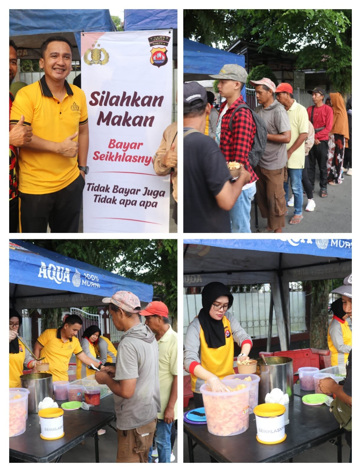 Jum’at Berkah, Kapolres Lebak Bagikan Makan Gratis kepada Warga