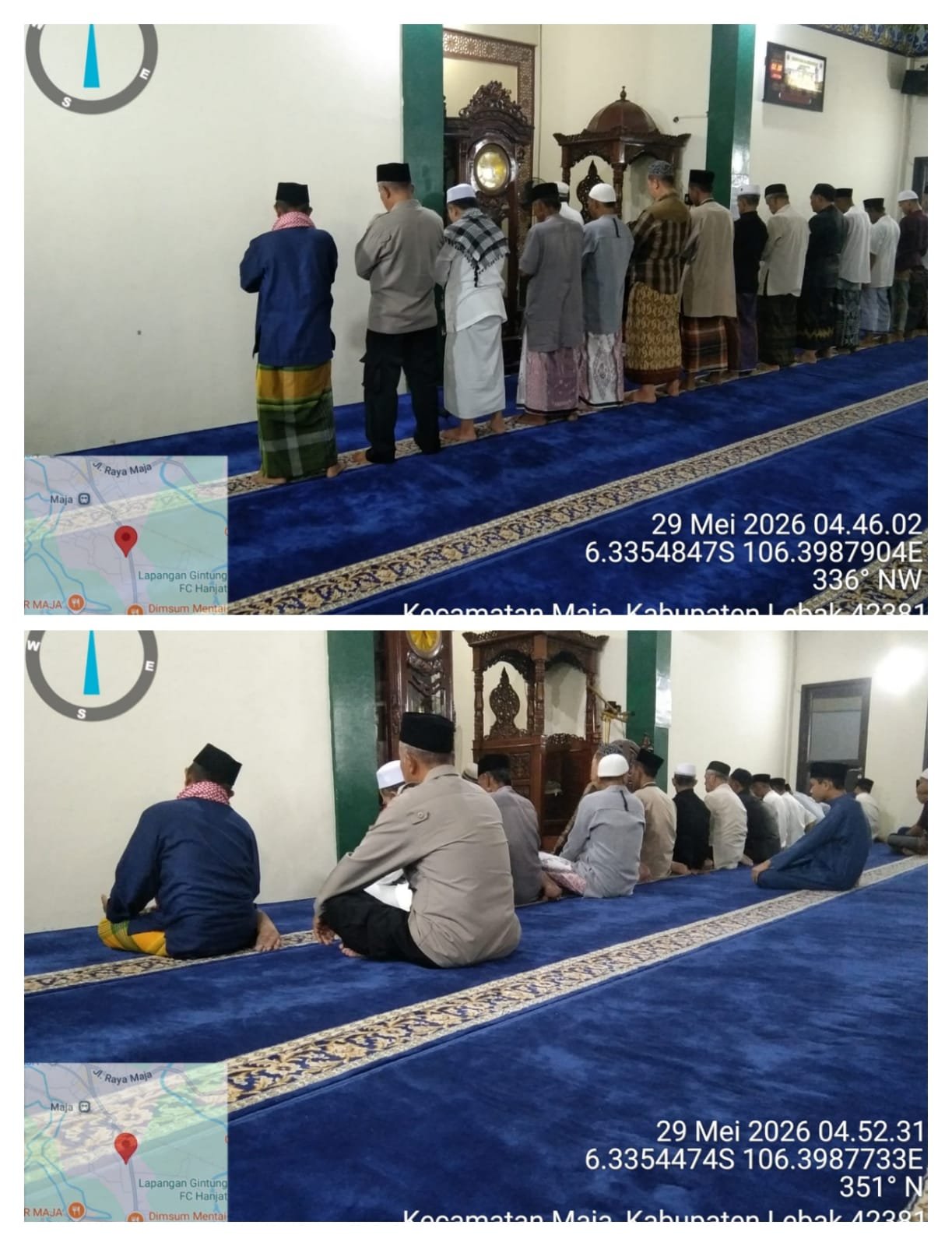 Anggota Polsek Maja Polres Lebak Laksanakan Sholat Subuh Keliling