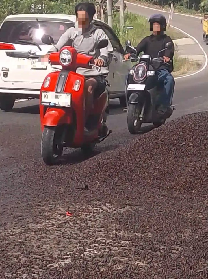 Truk Berak Cangkang di Jalan, Pengendara Keluhkan Jalan Sempit, Licin dan Berbahaya