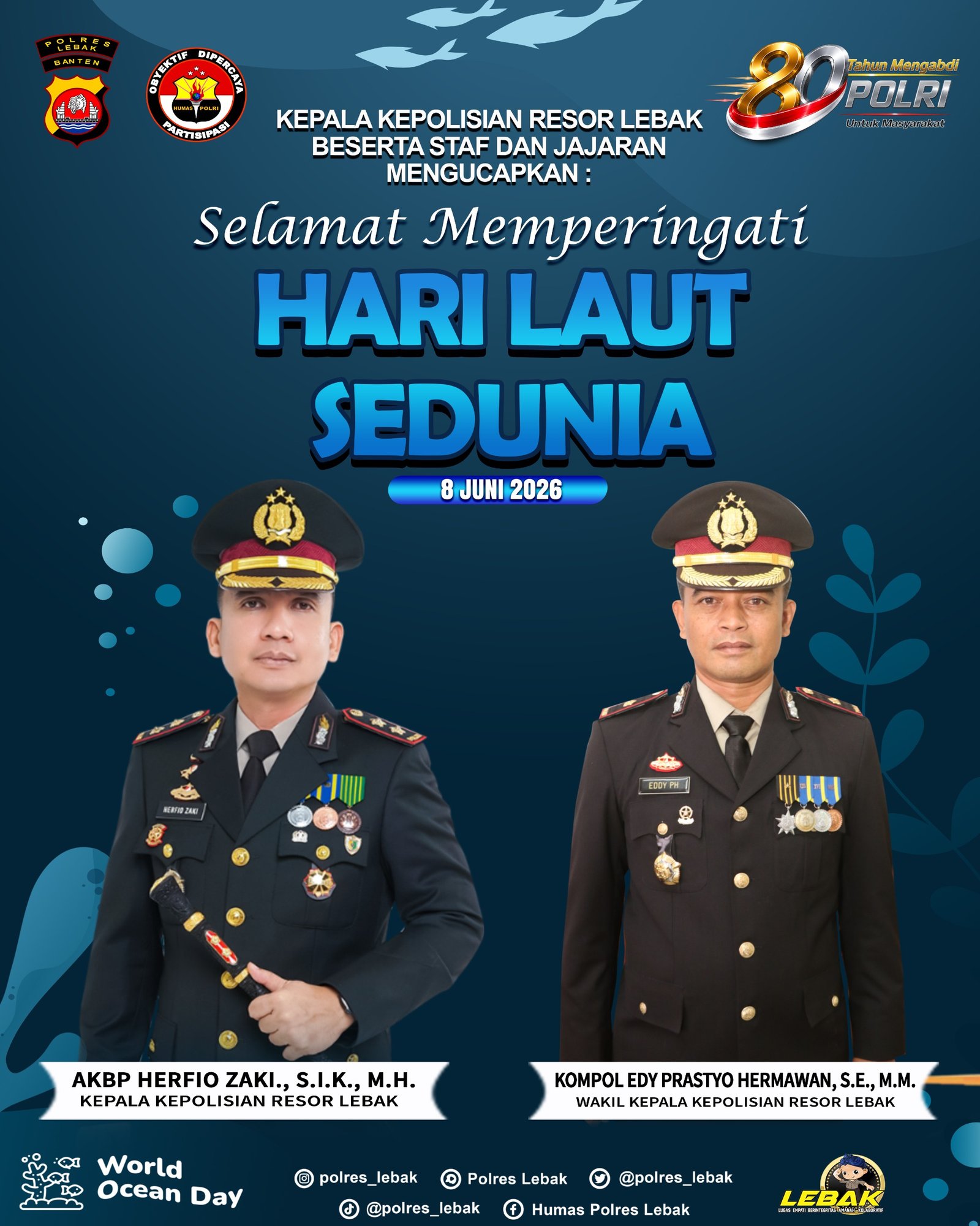 Peringati Hari Laut Sedunia 2026, Polres Lebak Ajak Masyarakat Jaga Kelestarian Ekosistem Pesisir Pantai Selatan
