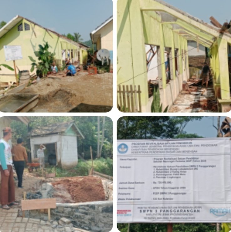 PEKERJA TANPA APD, PROYEK REVITALISASI SMPN 3 PANGGARANGAN DIDUGA DIBORONGKAN DAN LANGGAR ATURAN K3.Selasa(23/6/2026)