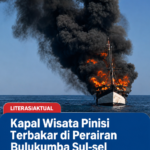 Kapal Wisata Pinisi Terbakar di Perairan Bulukumba Sulsel