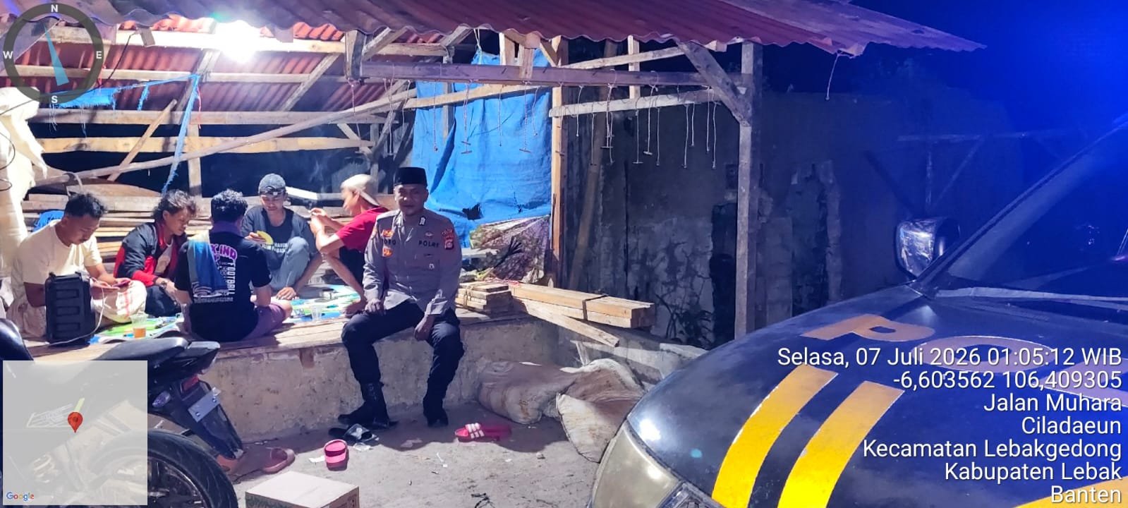Anggota Polsek Lebakgedong Polres Lebak, Patroli Malam Hari Guna Mencegah Gangguan Kamtibmas