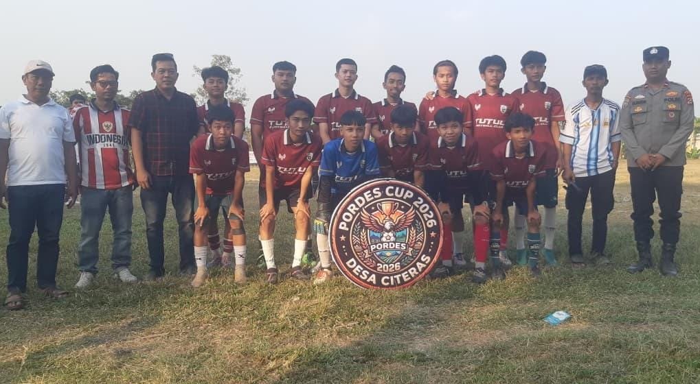Bhabinkamtibmas Polsek Rangkasbitung Polres Lebak Hadiri Pembukaan Turnamen Sepak Bola Pordes Cup 2026 Desa Citeras Tingkat RT