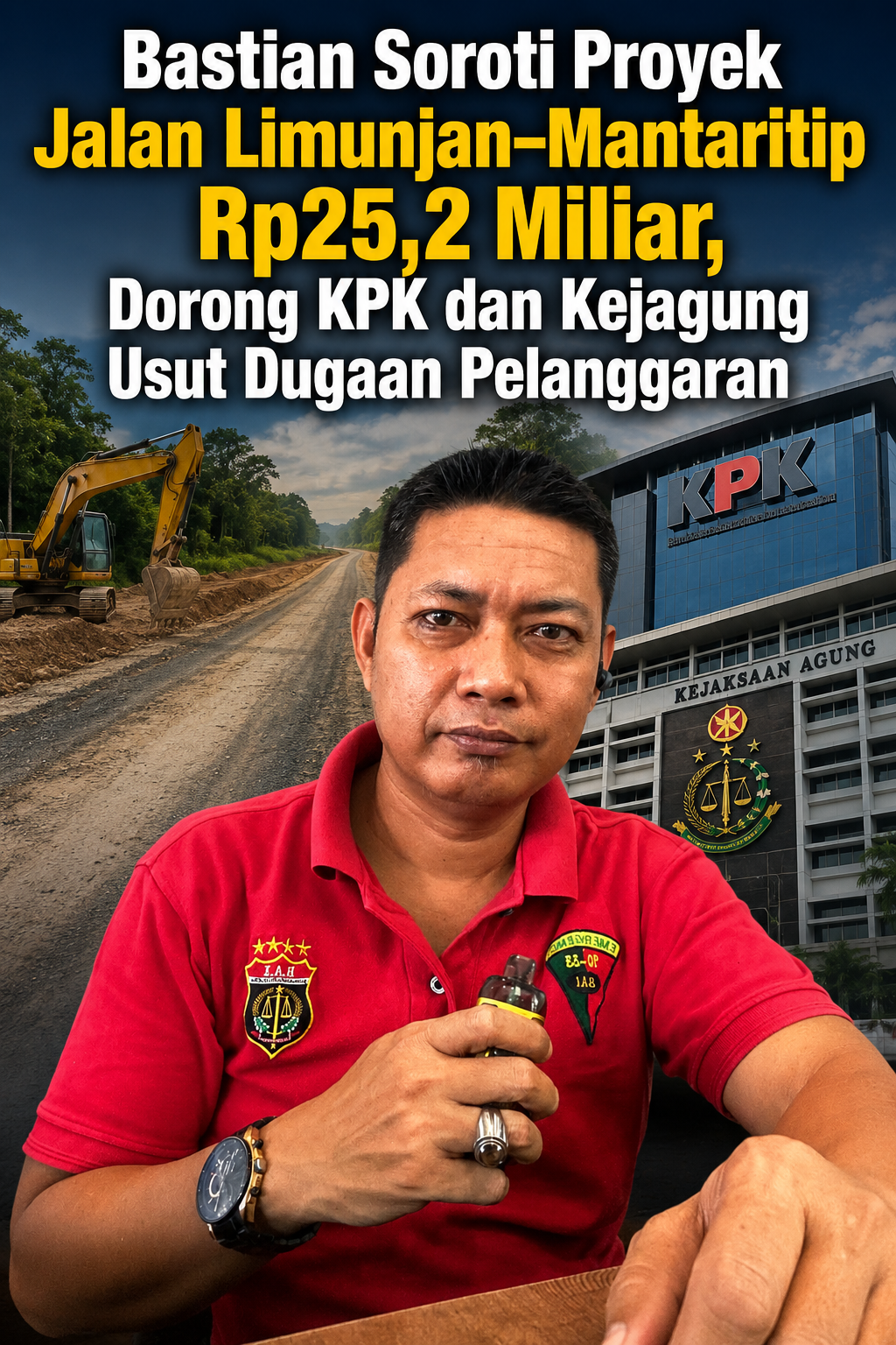 Bastian Soroti Proyek Jalan Limunjan–Mantaritip Rp25,2 Miliar, Dorong KPK dan Kejagung Usut Dugaan Pelanggaran