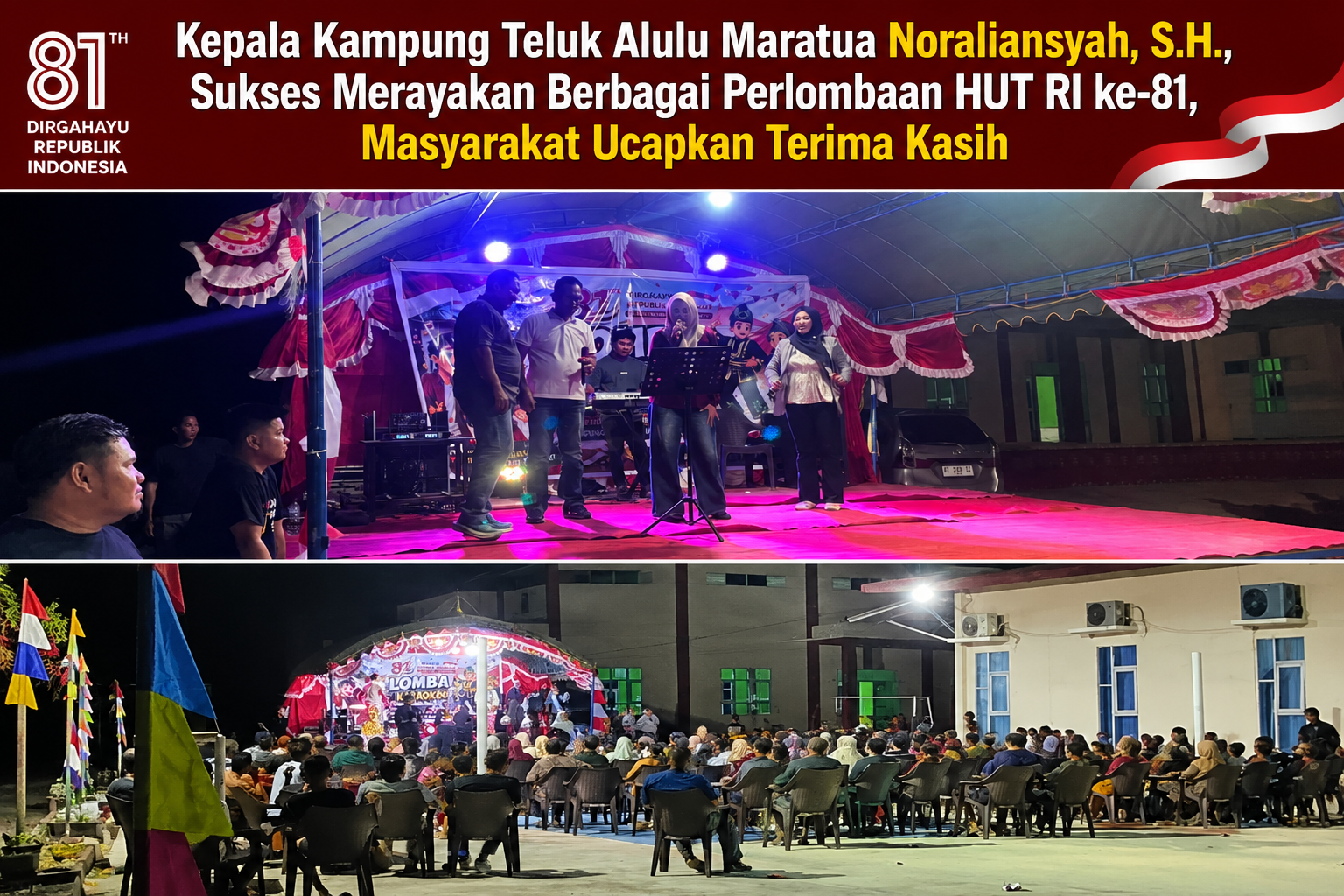 Kepala Kampung Teluk Alulu Maratua Noraliansyah, S.H., Sukses Merayakan Berbagai Perlombaan HUT RI ke-81, Masyarakat Ucapkan Terima Kasih