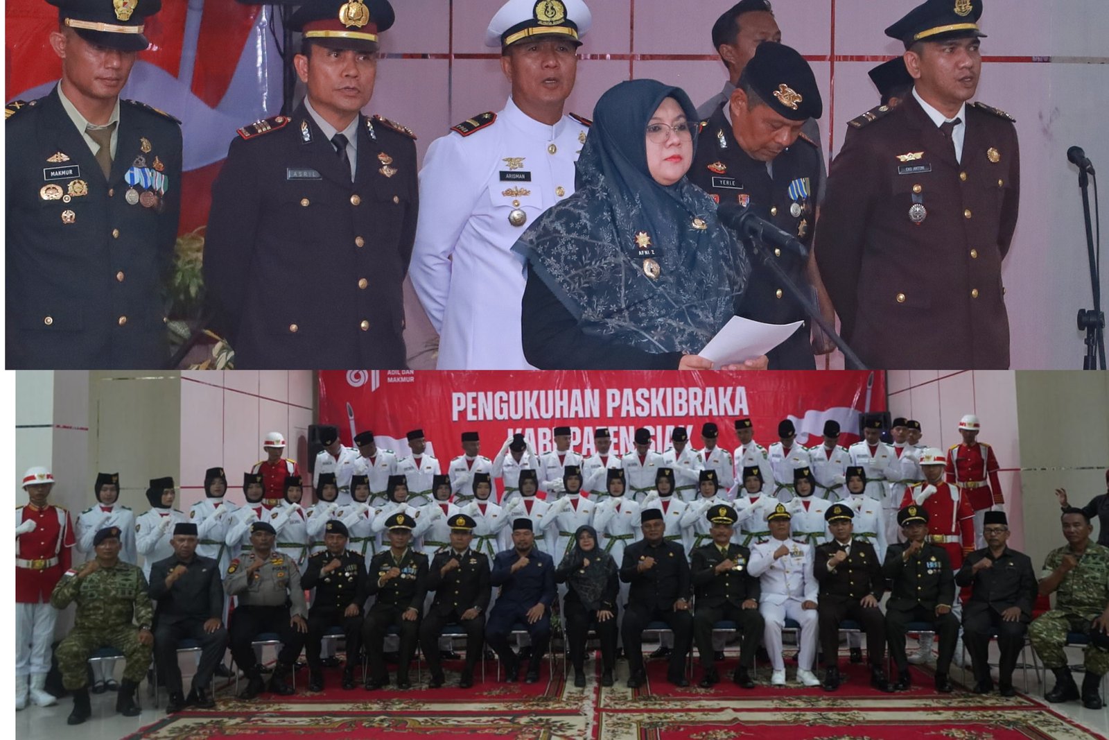 32 Paskibraka Siak Dikukuhkan, Bupati Afni: Kibarkan Merah Putih dengan Gagah Berani