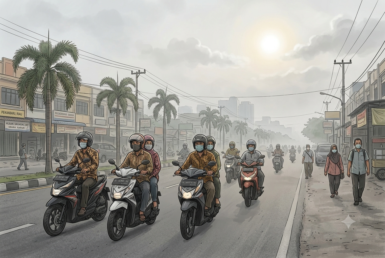 Kabut Asap Kembali Selimuti Pekanbaru, Kualitas Udara Masuk Kategori Sangat Tidak Sehat