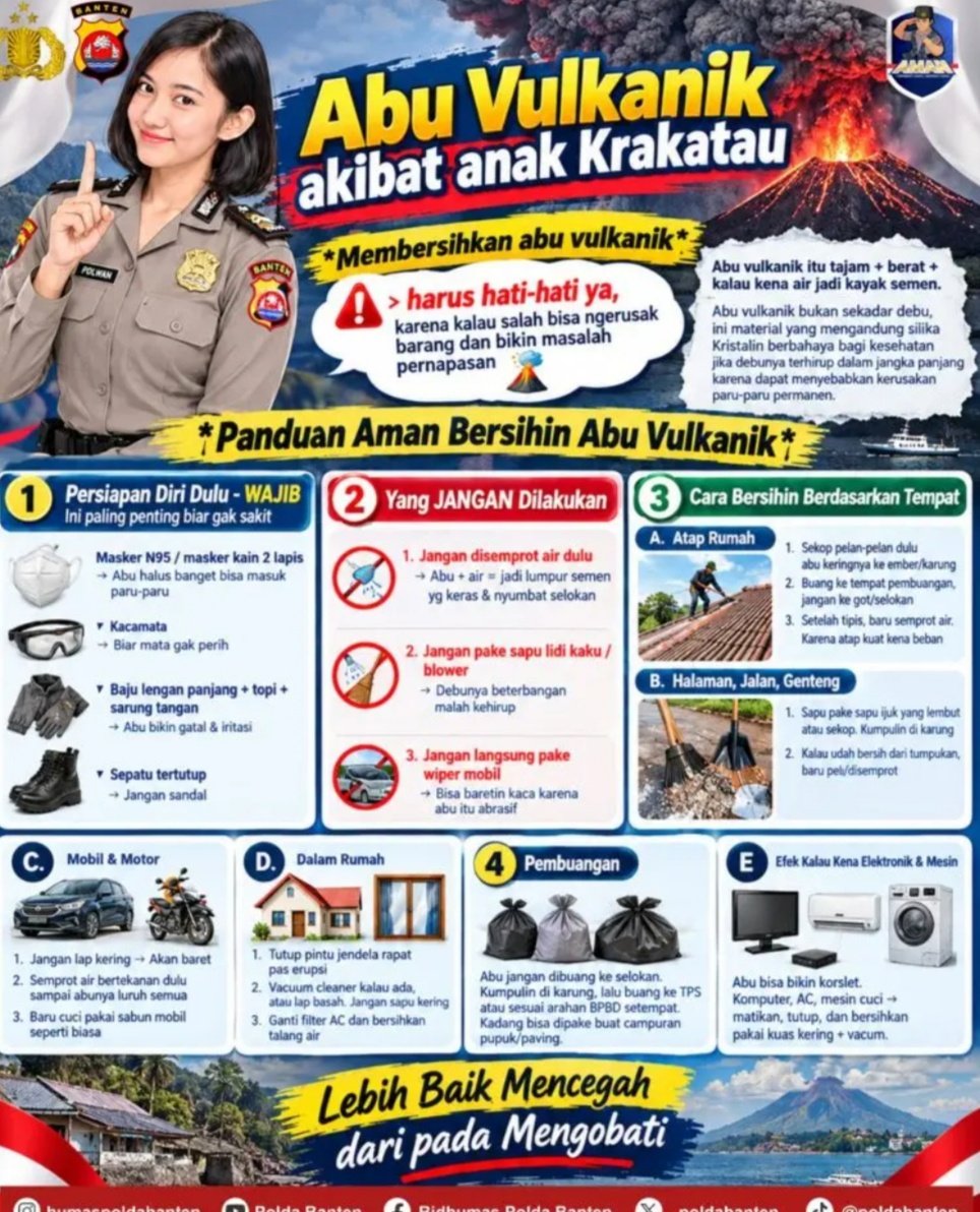 Polda Banten Imbau Warga Tetap Tenang Hadapi Aktivitas Erupsi Gunung Anak Krakatau