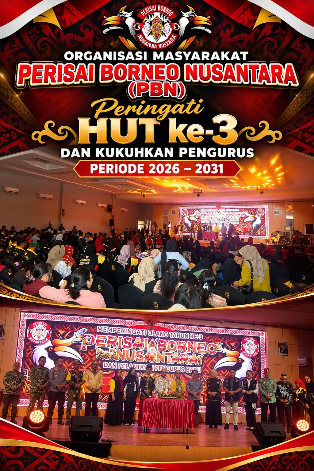 PBN Perisai Borneo Nusantara Sukses Rayakan HUT ke-3 dan Kukuhkan Pengurus Periode 2026–2031