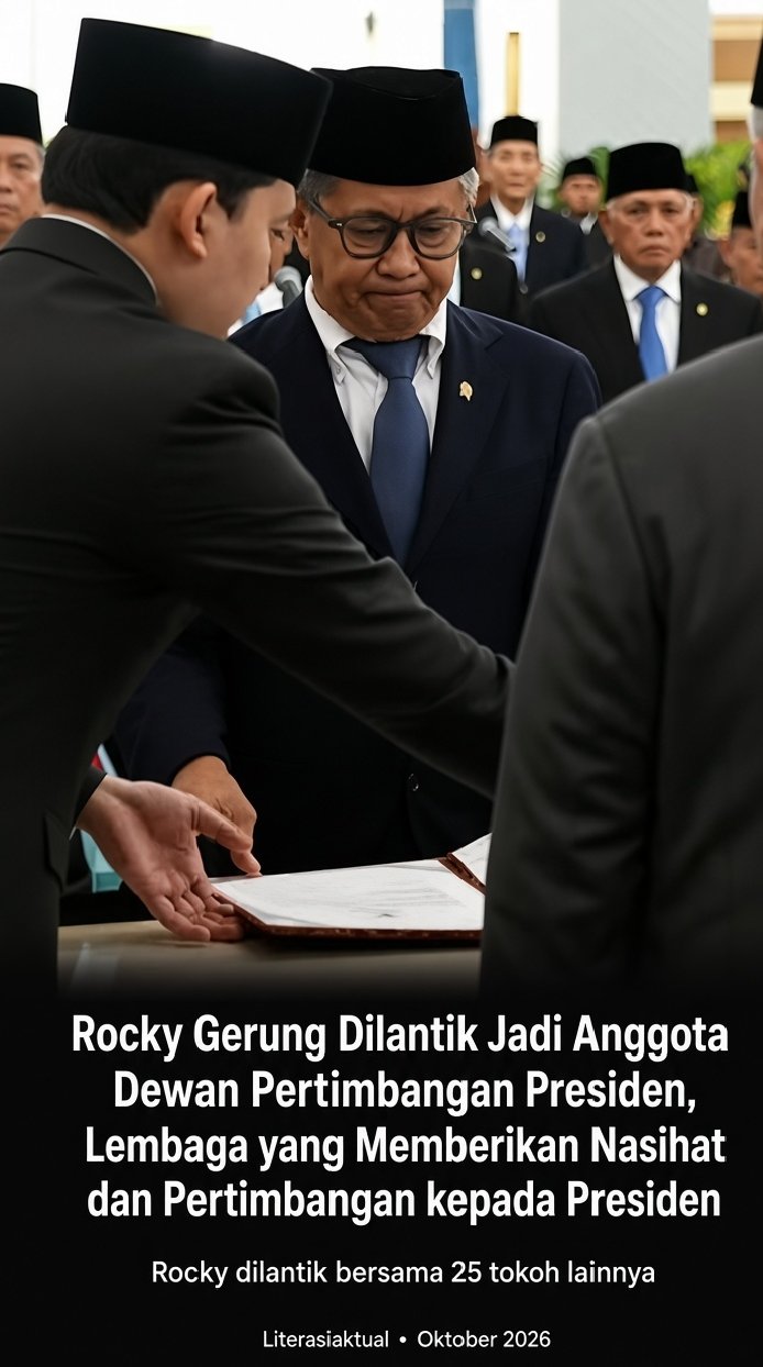 Rocky Gerung Resmi Dilantik Jadi Anggota Dewan Pertimbangan Presiden, Bertugas Memberikan Nasihat dan Pertimbangan kepada Presiden