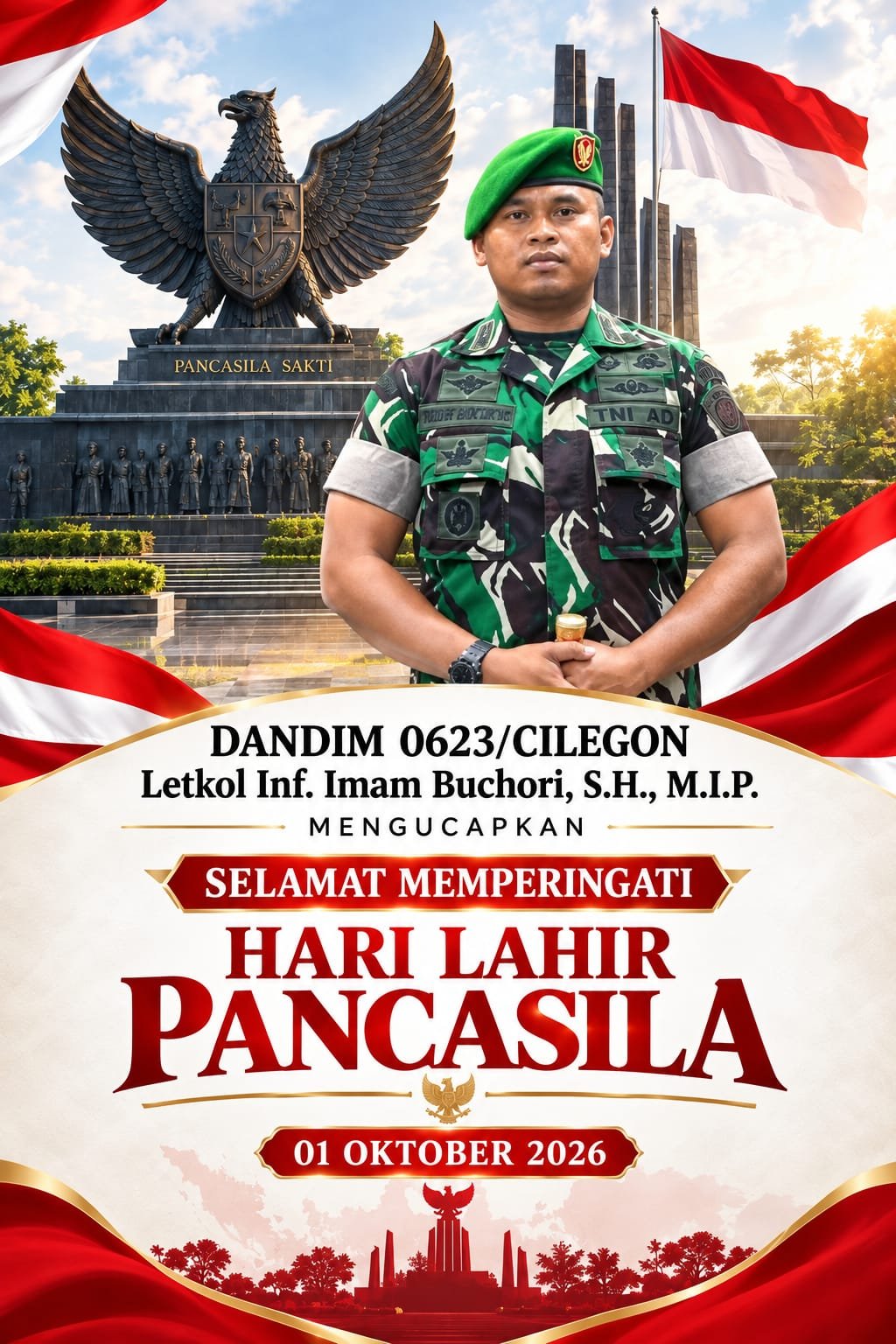 Dandim 0623/Cilegon Beserta Jajaran Ucapkan Selamat Memperingati Hari Lahir Pancasila 1 Oktober 2026